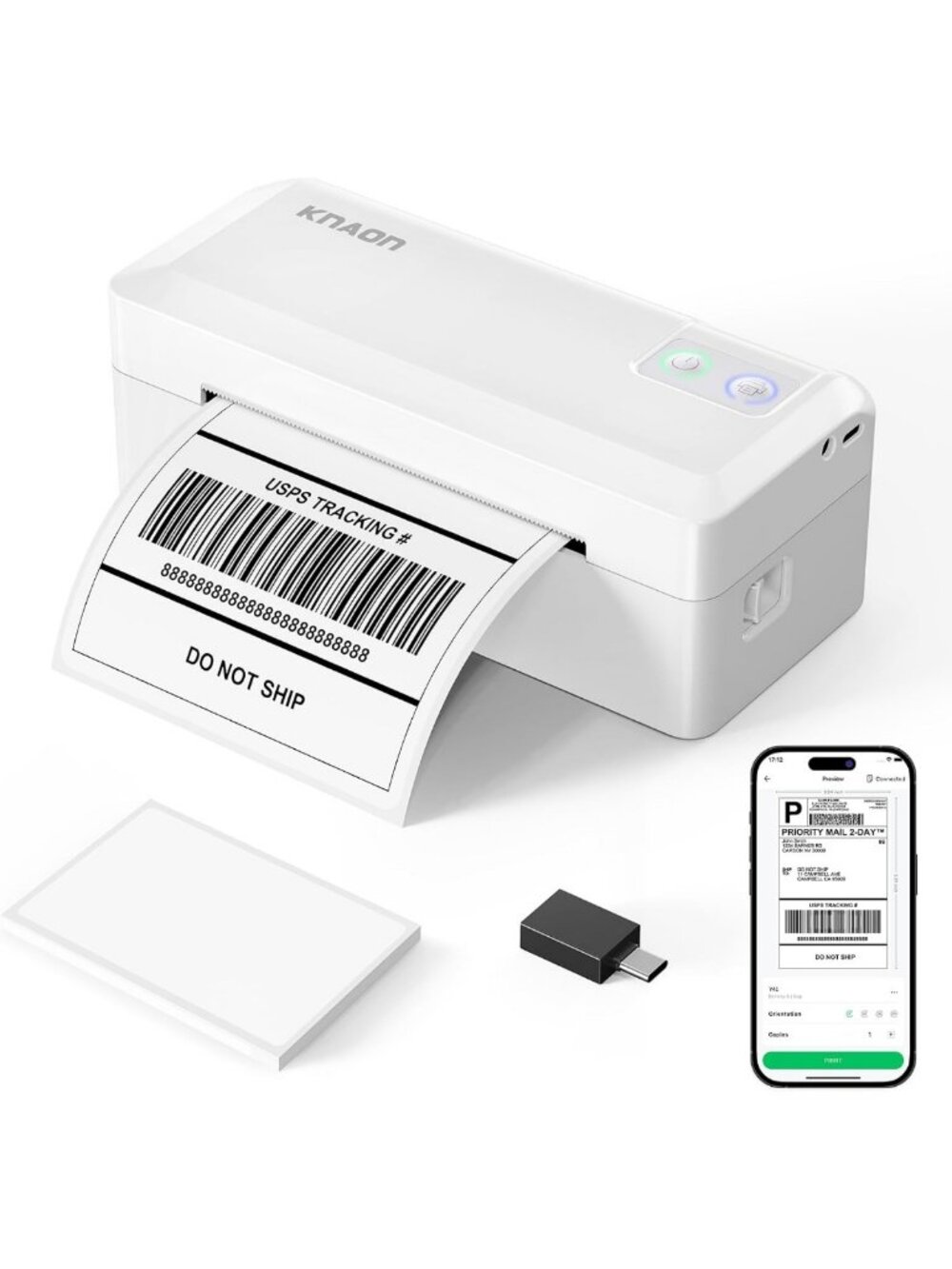Portable 4x6 Thermal Label Printer - Bluetooth, Compatible with USPS, Etsy